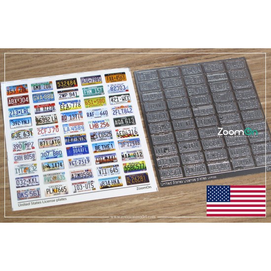 1/24 -1/25 United States License Plates (decal and PE)