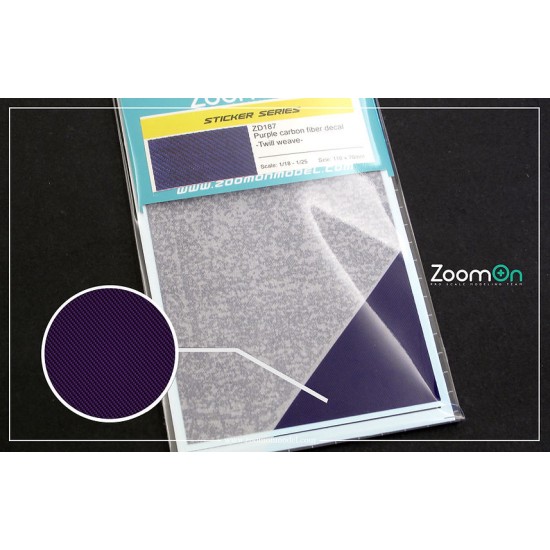 1/18 - 1/25 Purple Carbon Fiber Decal Twill Weave (110 x 70mm)