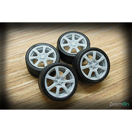 1/24 18'' FD2 TypeR OEM Rim set with Tyres for FD2/EP3/DC5/CR-Z