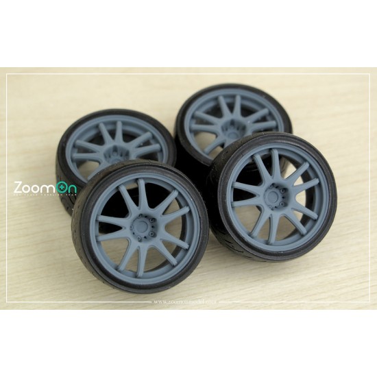 1/24 18'' 5zigen RSD Rim set with Dunlop Direzza03G Tyres
