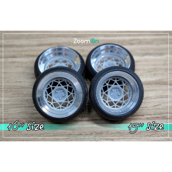 1/24 16'' Rotiform DSC Rim set with Stretch Tyres