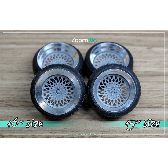 1/24 16'' SSR Formula Mesh Rim set with Stretch Tyres