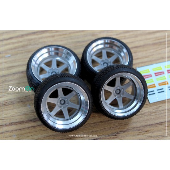 1/24 16'' Rays Volk Racing TE37SL with Stretch Tyres