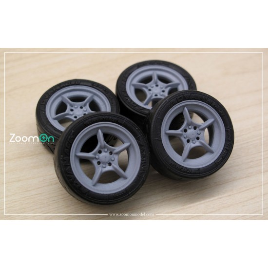 1/24 15'' Mugen RNR Rim set with Tyres