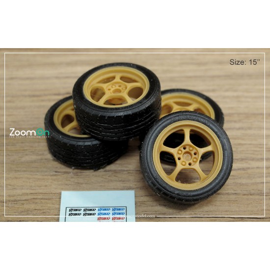 1/24 15'' Rays light gram 57c Rim set with Tyres