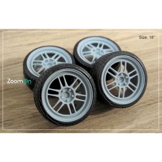1/24 18'' Enkei RPF1 Rim set with Tyres