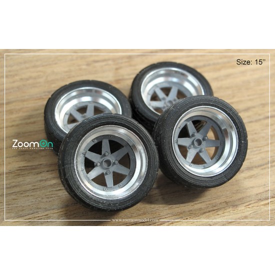 1/24 15'' SSR SPEED STAR XR-4 Rim set with Normal Tyres