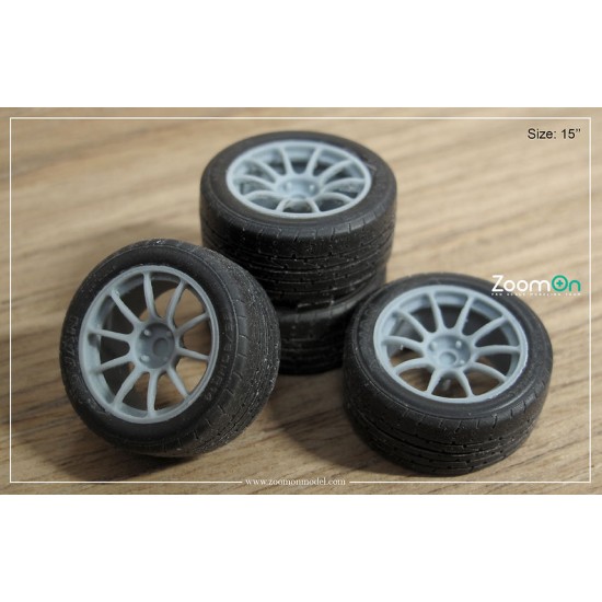 1/24 15'' Rays ZE40 Rim set with Tyres