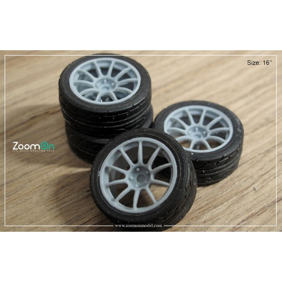 1/24 16'' Rays ZE40 Rim set with Tyres