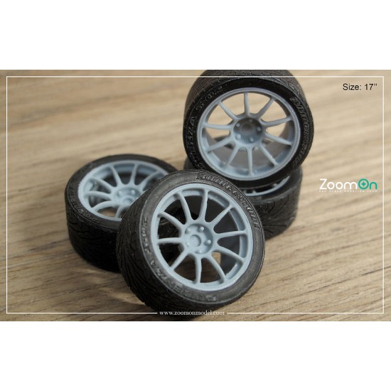 1/24 17'' Rays ZE40 Rim set with Tyres