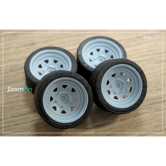 1/24 17'' Diamond steelies Rim set with Tyres