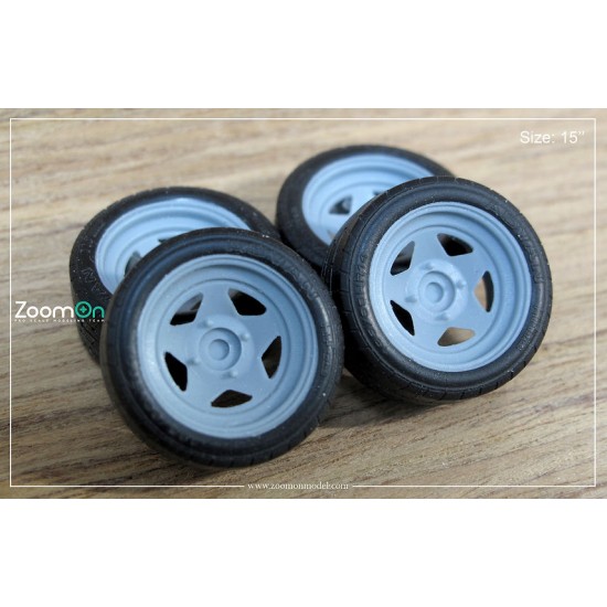 1/24 15'' Star Steel Rim set with Tyres
