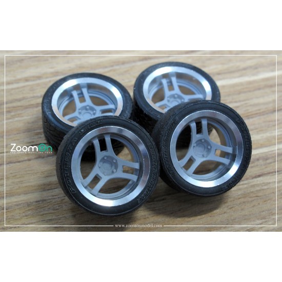 1/24 17'' Advan super Racing v2 Rim set with Tyres