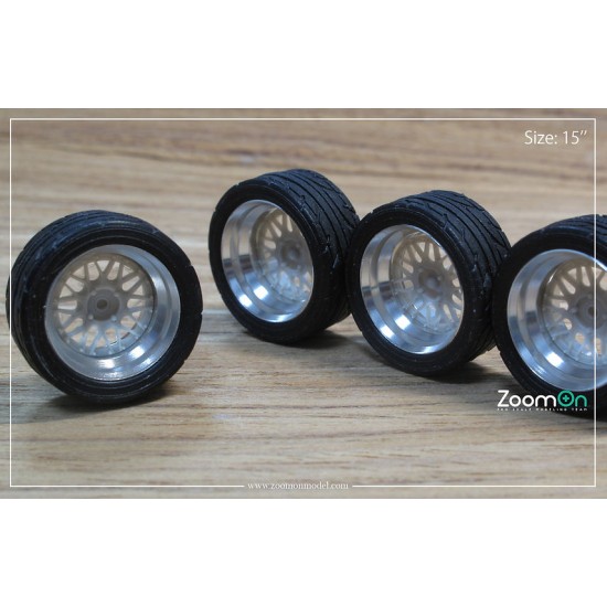 1/24 15'' SSR Dori-dori Mesh Rim set with Normal Tyres