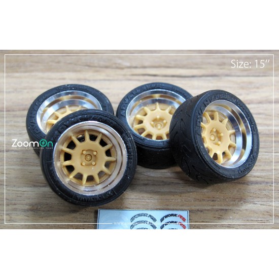 1/24 15'' Work Emotion RS11 Rim set with Tyres