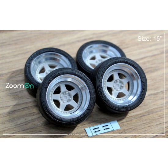 1/24 15'' Meister CR01 Rim set with Normal Tyres