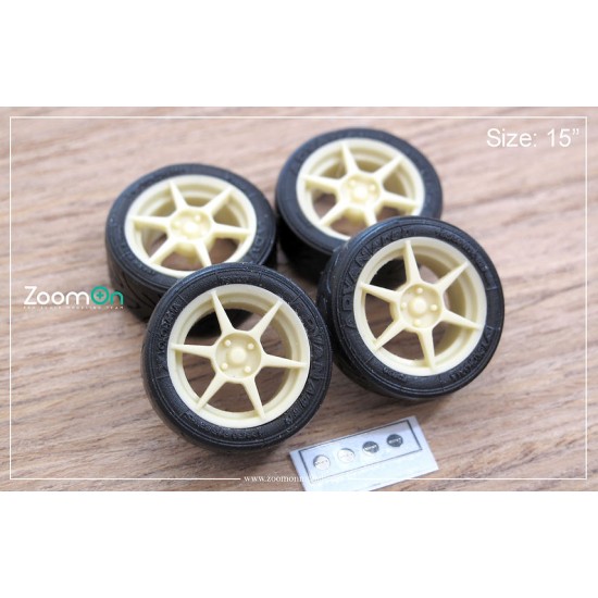 1/24 16'' Buddy Club P1 Rim set with Tyres