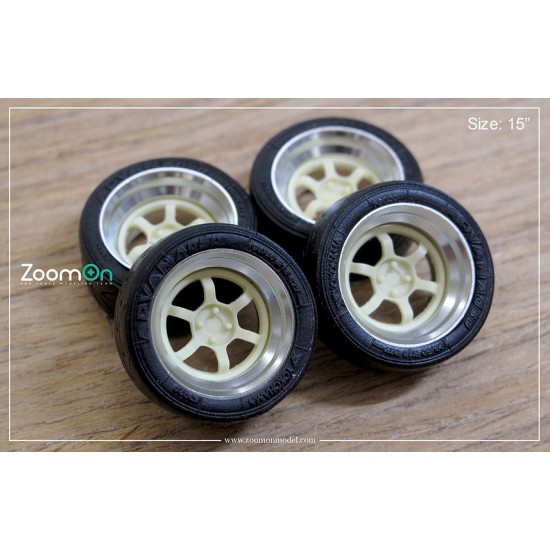 1/24 15'' Rays Volk Racing TE37V Rim set with Normal Tyres