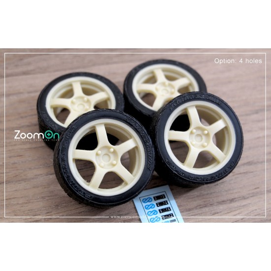 1/24 17'' Enkei WRC Tarmac Evo Rim set (4 holes) with Tyres