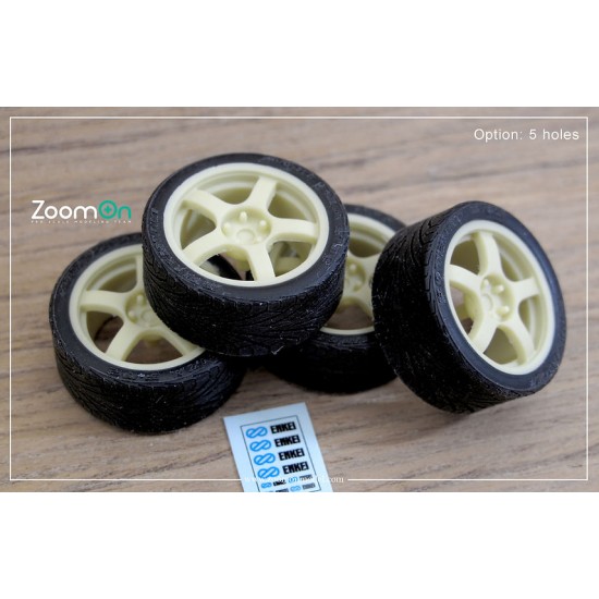 1/24 17'' Enkei WRC Tarmac Evo Rim set (5 holes) with Tyres