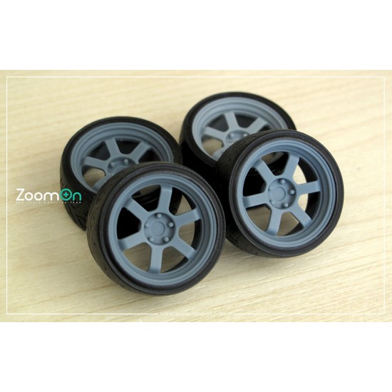 1/24 17'' Rays TE37V Mark II Rim set with Tyres