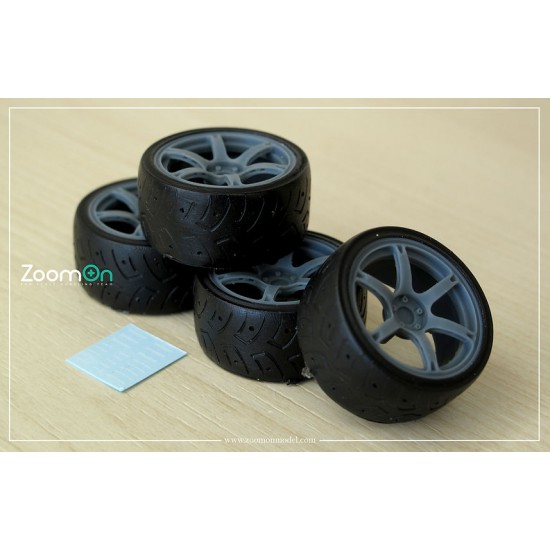 1/24 16'' Rays TE037 Rim set (5 holes) with Tyres