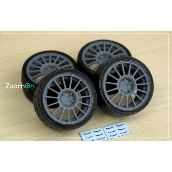 1/24 18'' Enkei Sport RC-T4 Rim set (5 holes) with Tyres