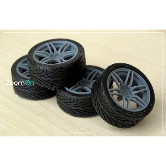 1/24 15'' WedsSport SA60M Rim set (4 holes) with Tyres