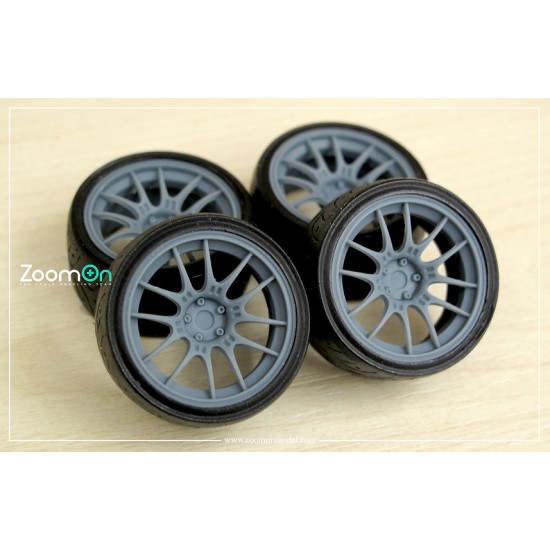 1/24 18'' Enkei GTC02 Rim set (5 holes) with Tyres