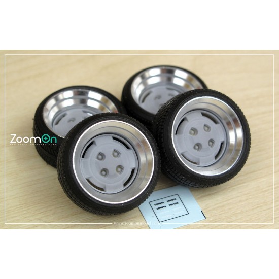 1/24 16'' AE86 OEM Custom Rim set (female hub) with Stretch Tyres