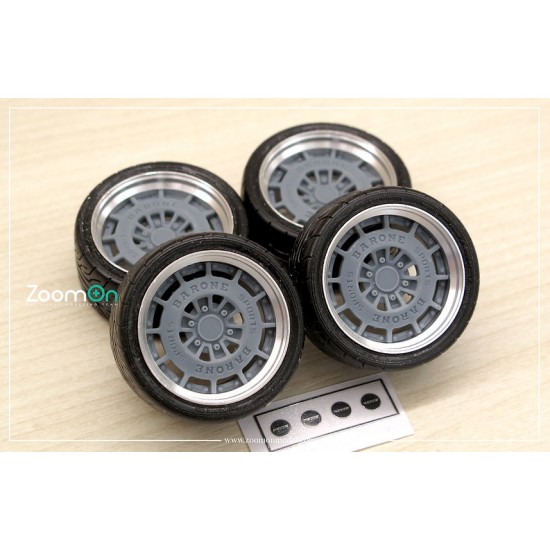 1/24 18'' Barone AP-12 Rim set with Tyres for Hiace