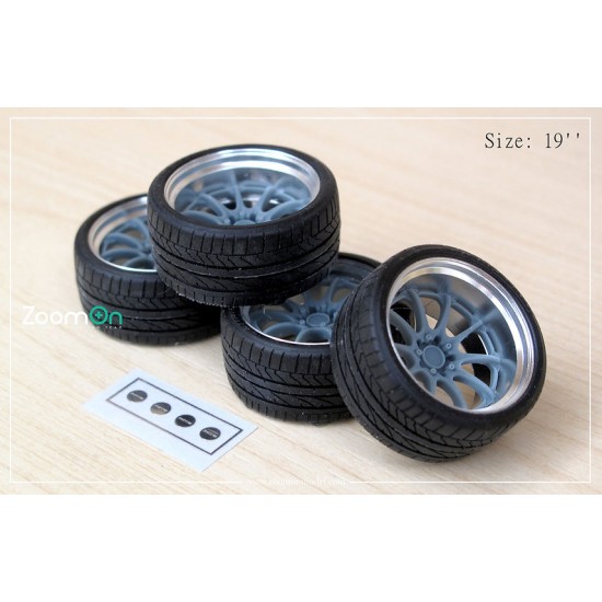 1/24 19'' Rays Volk Racing GT-N Rim set with Tyres