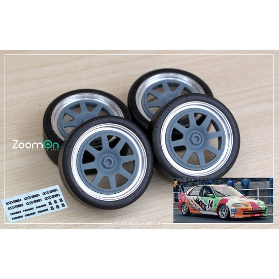 1/24 18'' Enkei JTCC Civic Rim set with Tyre