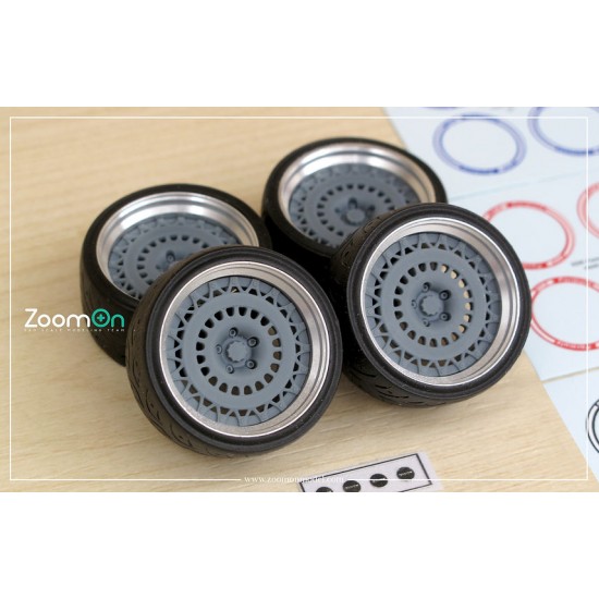 1/24 19'' SSR Formula Aero Mesh Rim set with Tyres