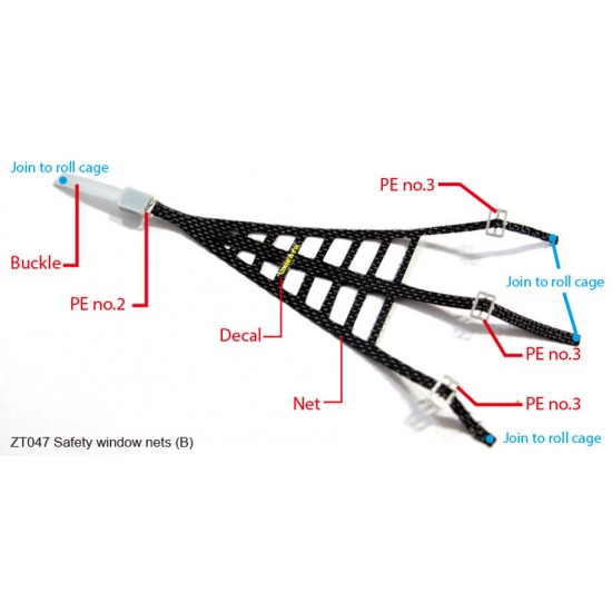 1/24 Safety Window Nets (B) for 1 Racing Car