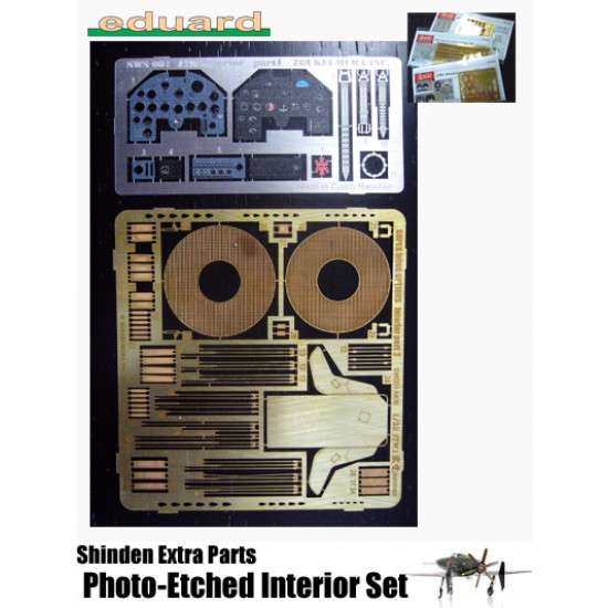 1/32 IJN Fighter Kyushu J7W1 Shinden Interior Detail-up Set (2 Photo-Etched Sheets)