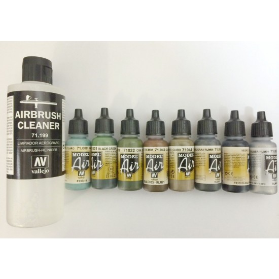 Colour Set for 1/32 Do 335A-0 Pfeil (Brush Cleaner + 8x 17ml Model Air Acrylic Paints)