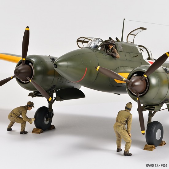 1/32 Kawasaki Ki-45 Kai Tei Type 2 Takeoff Preparation Set (1x Pilot, 2x Mechanic)