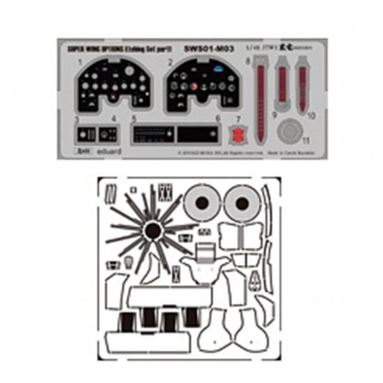 1/48 IJN Fighter Kyushu J7W1 Shinden Interior Detail-up Set (2 Photo-Etched Sheets)