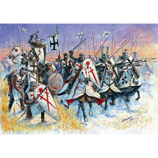 1/72 Livonian Knights XIII-XIV A.D. (33 Figures+9 Horses)