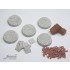 Bases (5pcs, dia.32mm), Bricks & Plates w/Loose Material for 28mm Scale