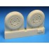 1/48 Hawker Tempest Late Mainwheels #Block Tread for Eduard kits