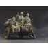 1/24 (75mm) WWII German Zundapp Motorcycle Riders & Stowage Set (3 Resin Figures+Stowage)