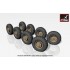 1/48 Soviet BTR-60 APC Armoured Carrier Wheels Set for Micro-Mir kits
