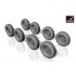 1/72 M1126 Stryker Wheels w/12,00 R20 XML Tyres for Academy/Trumpeter kits