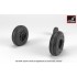 1/32 AH-64 Apache Wheels w/Weighted Tyres, Smooth Hubs