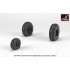 1/35 AH-64 Apache Wheels w/Weighted Tyres, Smooth Hubs