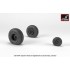 1/35 AH-64 Apache Wheels w/Weighted Tyres, Smooth Hubs