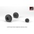 1/35 AH-64 Apache Wheels w/Weighted Tyres, Spoked Hubs