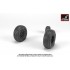 1/48 UH-60 Black Hawk Wheels w/Weighted Tyres for HH-60/MH-60/UH-60/S-70A kits